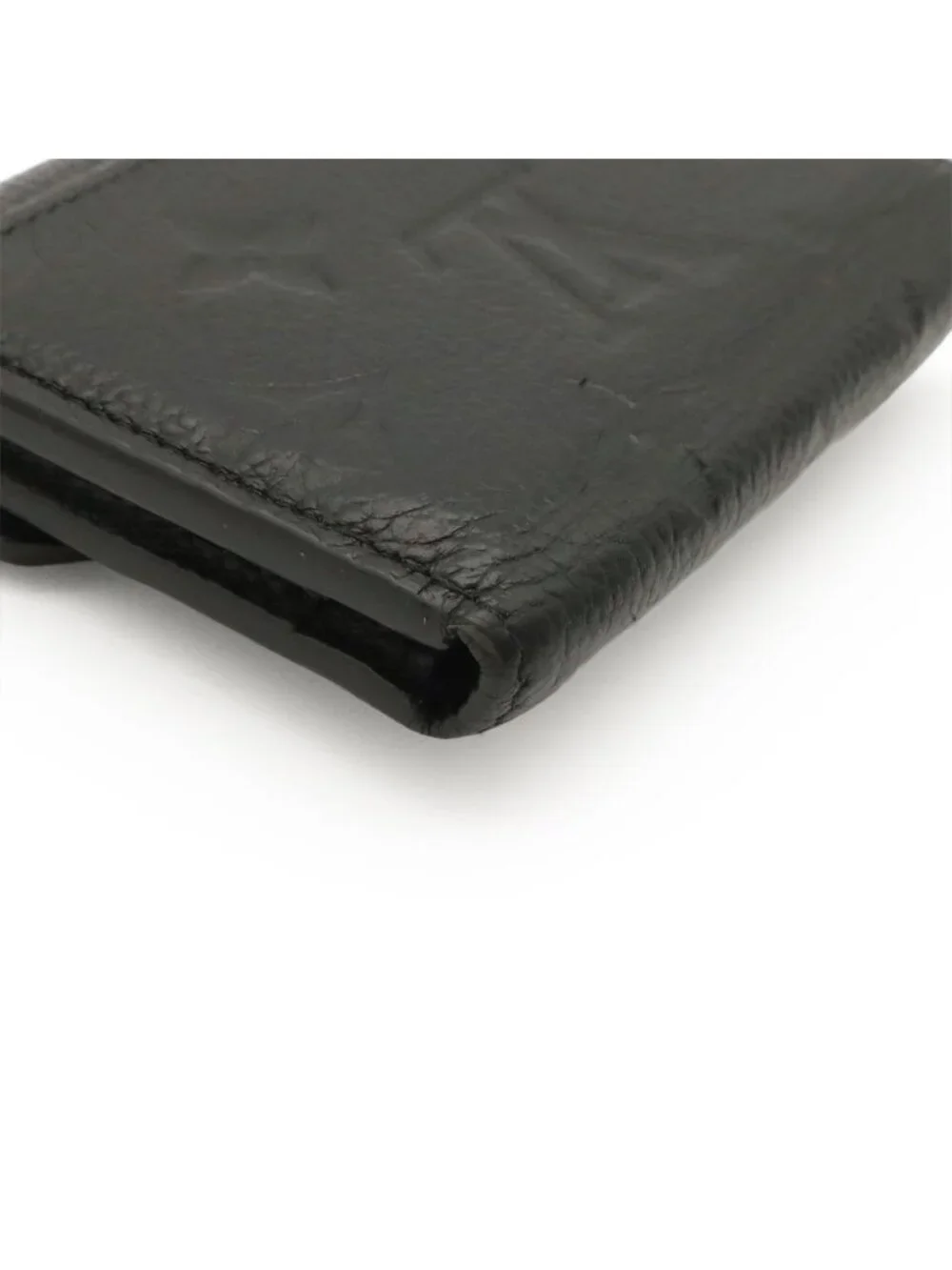 Louis Vuitton Monogram Empreinte Portefeuille Zoe Trifold Wallet Noir Black Gold